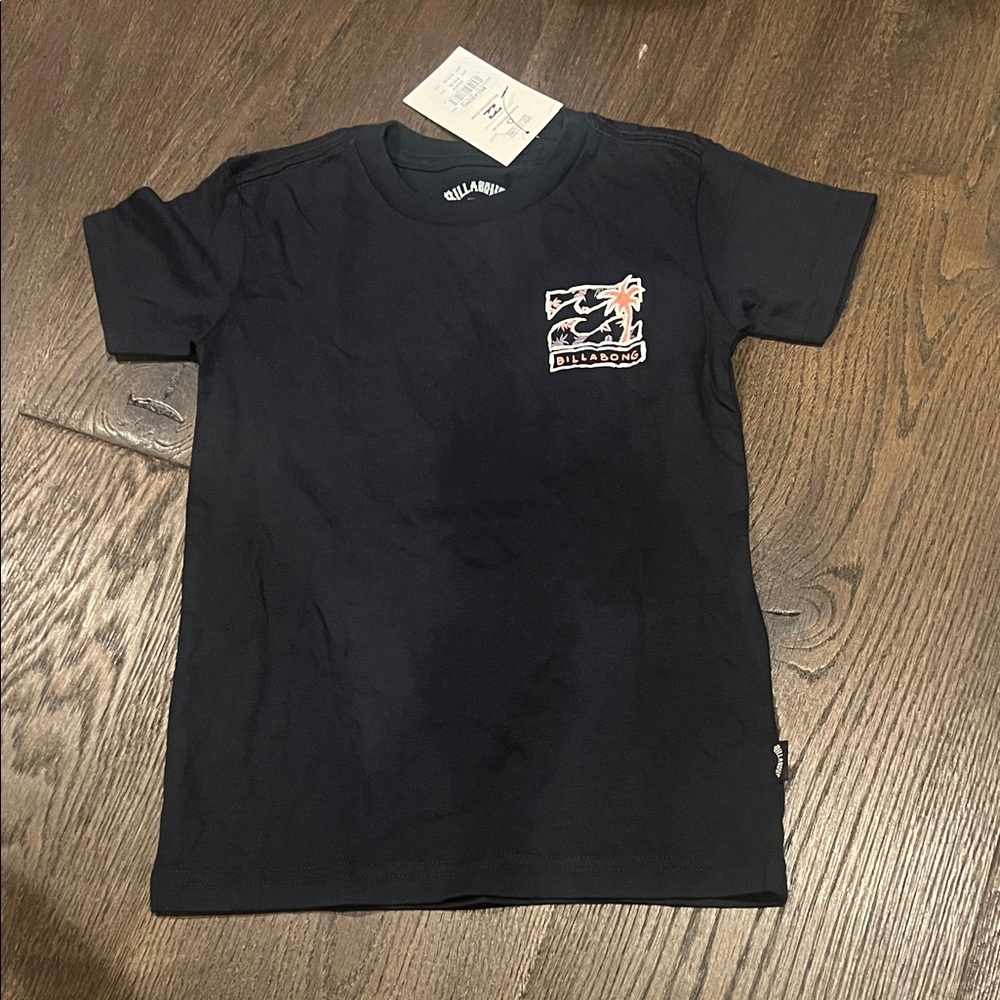 Billabong Navy Short Sleeve Tee with Small Chest Graphic